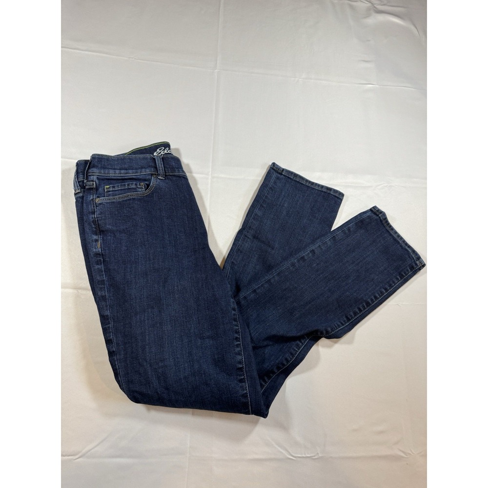 Eddie Bauer Women's Jeans Slightly Curvy Slim Straight Leg Dark Wash Denim 6 - Picture 4 of 7